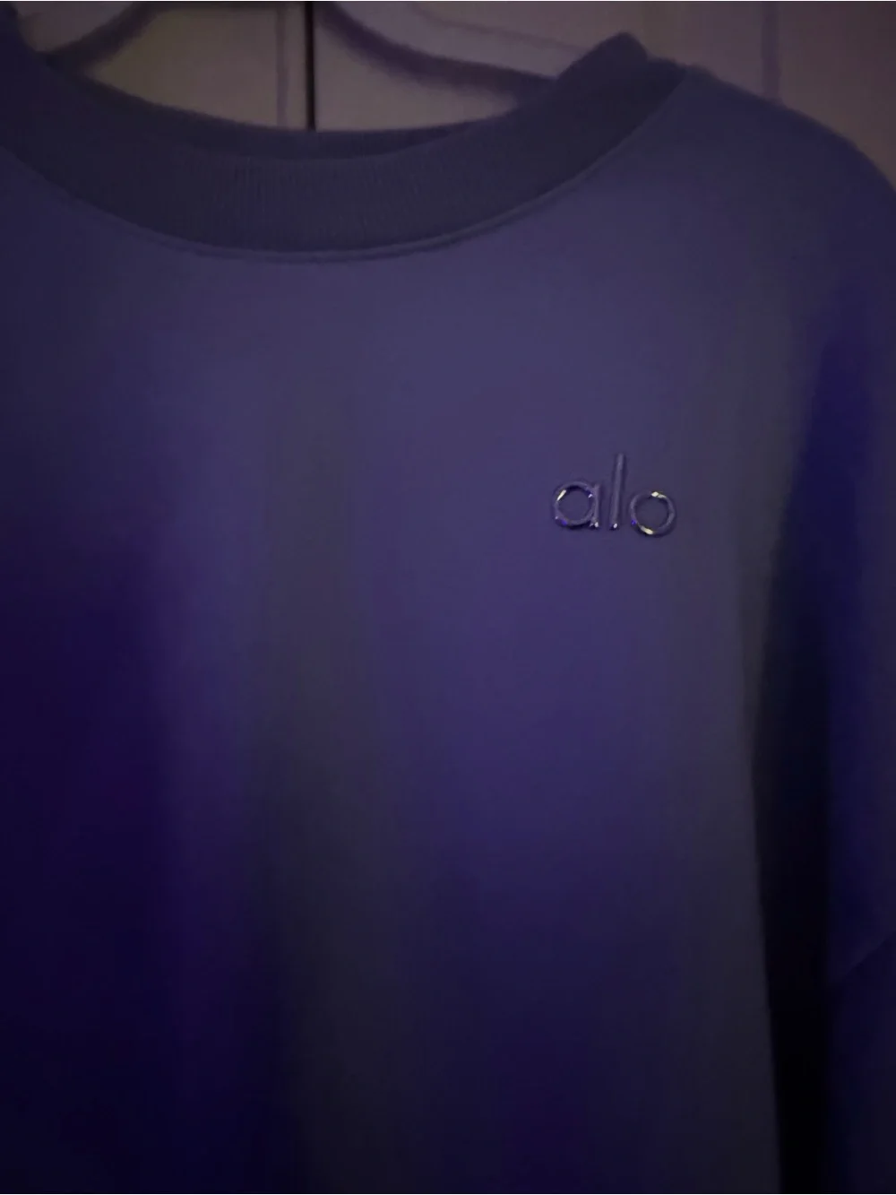 ALO Yoga Women's Crewneck Sweatshirt in Seashell Blue